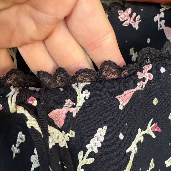 90s Vintage Flower 100% Rayon Short Cap Sleeve Bias Cut Maxi Dress Plus Size 16 - Picture 5 of 12